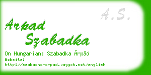 arpad szabadka business card