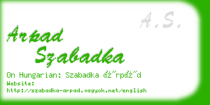 arpad szabadka business card